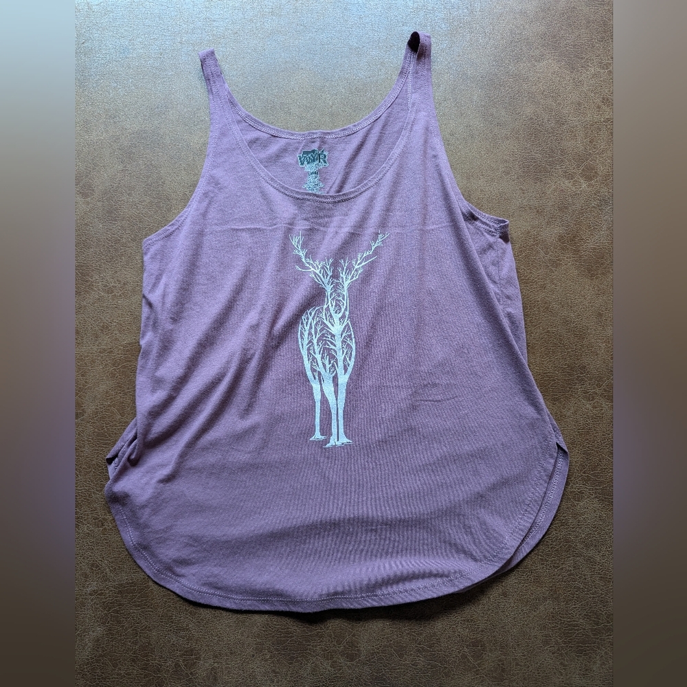 Purple Tank Top With Deer Design.